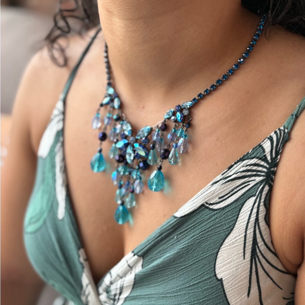 Nicky Butler Blue and Silver Crystal Necklace